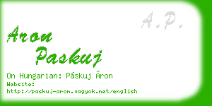 aron paskuj business card