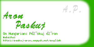 aron paskuj business card